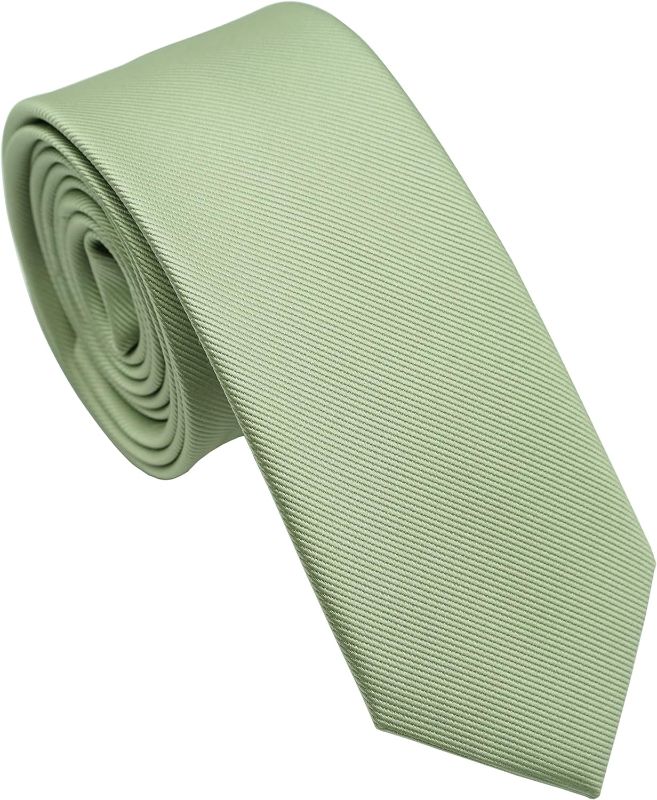 Photo 1 of ZENXUS Skinny Ties for Men, Solid Color 2.5 inch Slim Neckties 1 or 5 Pack Plain Tie