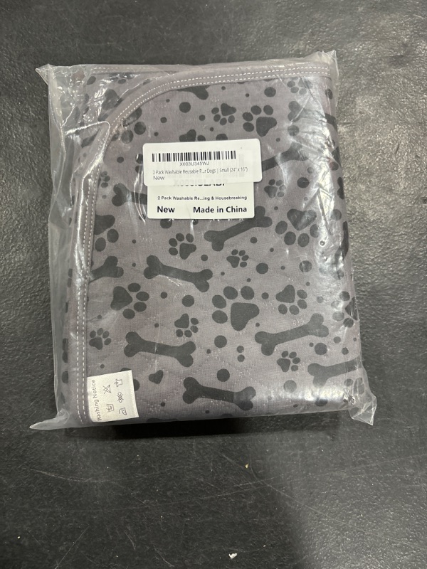 Photo 1 of 2 Pack Washable Reusable Pee Pads for Dogs | Small (24" x 16") Bone Print | 100% Waterproof & Extra Absorbent | Large Non-Slip Puppy Pads | Pet Training & Housebreaking