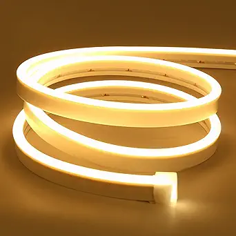 Photo 1 of Lamomo LED Neon Rope Lights, 16.4ft/5m Warm White Neon Light Strip,12V Flexible Waterproof LED Strip, Silicone Neon Lights for Kitchen Bedroom Indoor Outdoor Decoration?Power Adapter not Included?