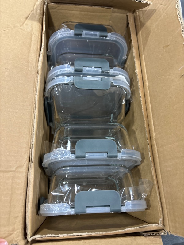 Photo 2 of [5-Pack,36 Oz]Glass Meal Prep Containers 2 Compartments Portion Control with Upgraded Snap Locking Lids Glass Food Storage Containers, Microwave, Oven, Freezer and Dishwasher (4.5 Cups) Gray