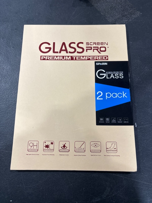 Photo 2 of SPARIN Screen Protector for Samsung Galaxy Tab S9 Plus/S9 FE Plus/S7 FE 5G/S8 Plus 12.4'', 2 Pack HD Tempered Glass for galaxy Tablet S9 Plus/S9 FE Plus/S7 FE