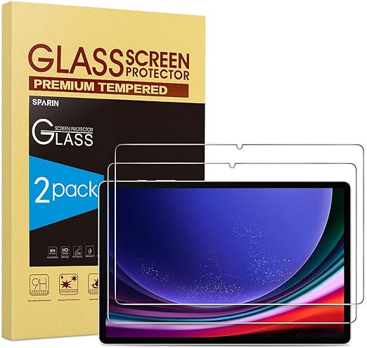 Photo 1 of SPARIN Screen Protector for Samsung Galaxy Tab S9 Plus/S9 FE Plus/S7 FE 5G/S8 Plus 12.4'', 2 Pack HD Tempered Glass for galaxy Tablet S9 Plus/S9 FE Plus/S7 FE