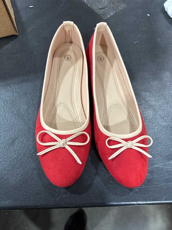 Photo 1 of ALTOCIS Womens Faux Suede Ballet Flats Casual Round Toe Bow-Knot Slip ons Memory Foam Textile Dressy Flats Cute Bow Tie Knot