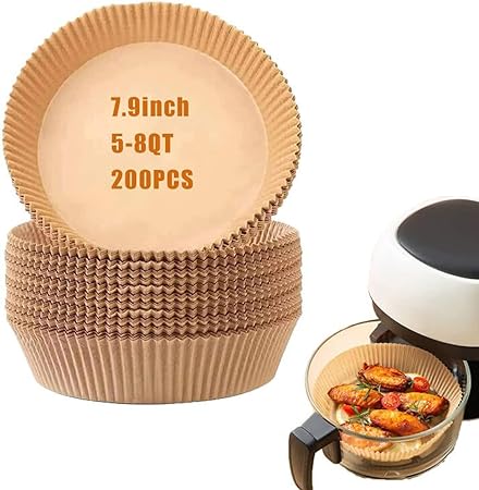 Photo 1 of 200PCS Air Fryer Liners Disposable,7.9inch Premium air fryer parchment paper liners Non-Stick Oil-Proof and Waterproof round Air Fryer Liners for Air Fryer,Oven,Microwave