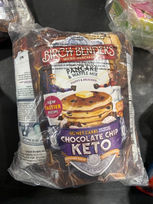 Photo 2 of Birch Benders Keto Chocolate Chip Pancake & Waffle Mix with Almond Flour, Just Add Water, 10 Ounce (Pack of 3) BB: 07/30/23