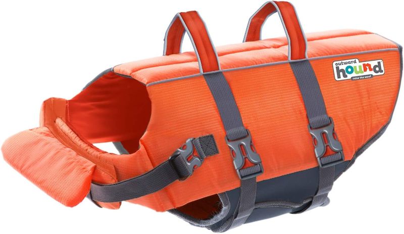 Photo 1 of 2 Pack Size: Medium (Chest Girth: 21"-27") Outward Hound Granby Splash Orange Dog Life Jacket