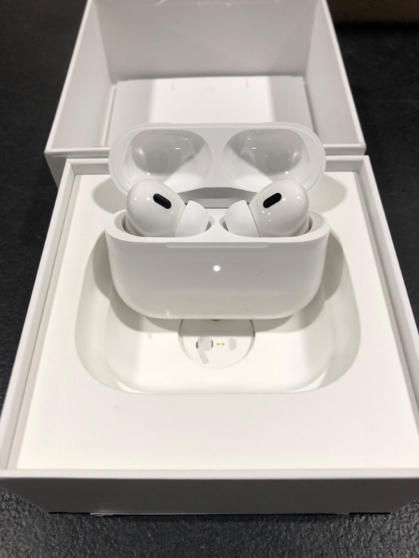 Photo 2 of Apple AirPods Pro (2nd Generation) Wireless Ear Buds with USB-C Charging, Up to 2X More Active Noise Cancelling Bluetooth Headphones, Transparency Mode, Adaptive Audio, Personalized Spatial Audio USB-C Without AppleCare+