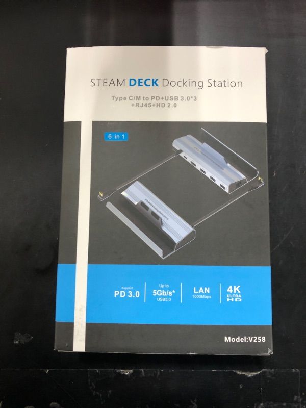 Photo 2 of Steam Deck Dock - 6-in-1 Docking Station for Steam Deck with HDMI 2.0 4K 60Hz, 3 USB 3.0, Gigabit Ethernet, 100W PD, Fast Charging USB-C Port Compatible with Valve Steam Deck