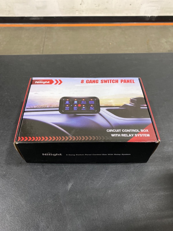 Photo 1 of Nilight 8 Gang Switch Panel System Circuit Control Relay System Fuse Wiring Harness Automatic Dimmable ON Off LED Switch Pod for 12V Cars Trucks Campers SUV, 2 Years Warranty,Blue Blue 8 Gang Switch Pod