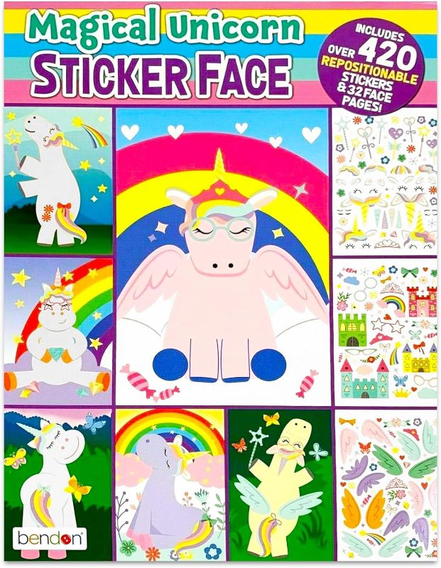 Photo 1 of 2 PACK-Bendon Magical Unicorn Sticker Face Book Rainbows Wands Arts & Crafts 420 Stickers 32 Unicorn Pages
