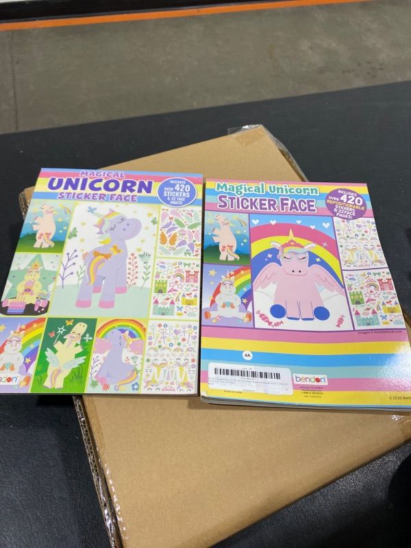 Photo 2 of 2 PACK Bendon Magical Unicorn Sticker Face Book Rainbows Wands Arts & Crafts 420 Stickers 32 Unicorn Pages
