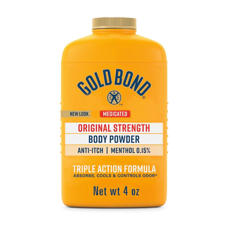 Photo 1 of 2 PACK Gold Bond Medicated Original Strength Body Powder, 4 oz., Talc-Free, Anti-Itch, Absorbs & Cools 4 Ounce (Pack of 1) Talc-Free- EXP 10/2024