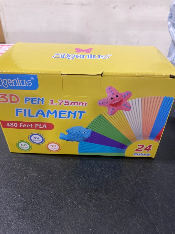 Photo 3 of 3Dgenius 24 Colors 3D Pen Filament 1.75mm PLA, Each Color 20 Feet, Total 480 Feet 3D Pen Filament Refills 3D Printing Pen Refills with High-Precision Diameter Not Compatible with 3Doodler Pen
