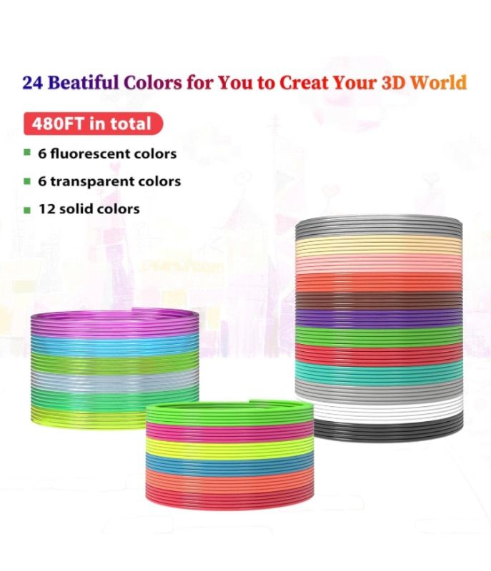 Photo 1 of 3Dgenius 24 Colors 3D Pen Filament 480 feet PLA