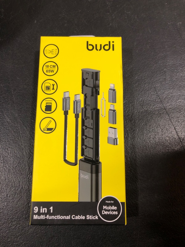 Photo 2 of Budi Multi-function Smart Adapter Card Storage Data Cable USB Box Universal 15w