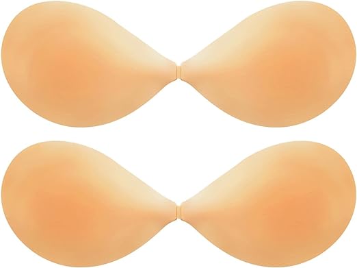 Photo 1 of BRABIC Plunge Strapless Sticky Push Up Bra Backless Adhesive Invisible, with Nipple Covers- LARGE
