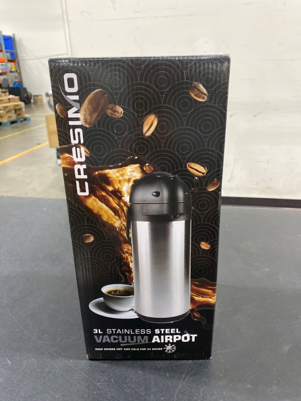 Photo 2 of 101 Oz Airpot Thermal Coffee Carafe - Insulated Stainless Steel Coffee Dispenser with Pump - Thermal Beverage Dispenser - Thermos Coffee Carafe for Keeping Hot Coffee & Tea Hot For 12 Hours - Cresimo