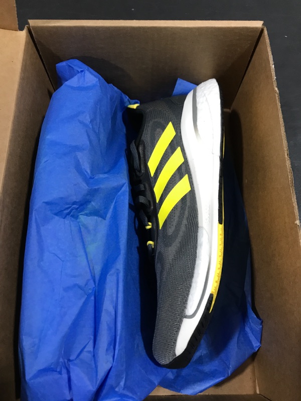 Photo 3 of adidas Men's Supernova + Running Shoe, Grey/Beam Yellow/Dash Grey, 8.5