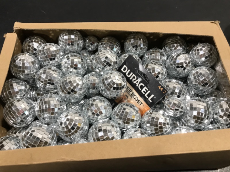 Photo 3 of 200 Pcs Disco Balls Ornament Mini Disco Balls Small Mirror Silver Hanging Decorations Reflective Disco Ball for 70s Disco Themed Party Christmas Tree Birthday Wedding (2, 1 Inch)