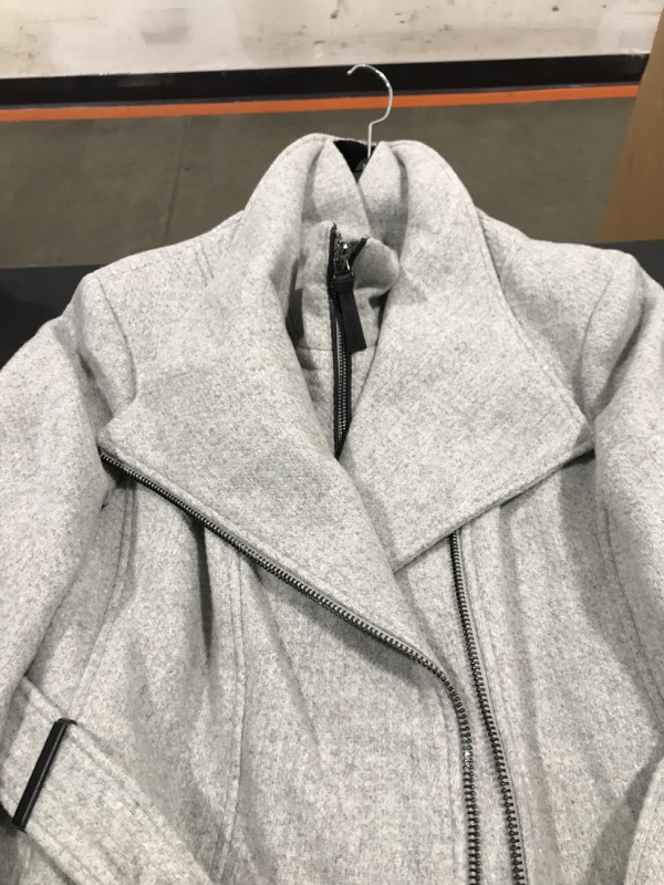 Photo 5 of Calvin Klein Women's Angled Twill Fabric Wing Collar Coat XX-Large Light Grey