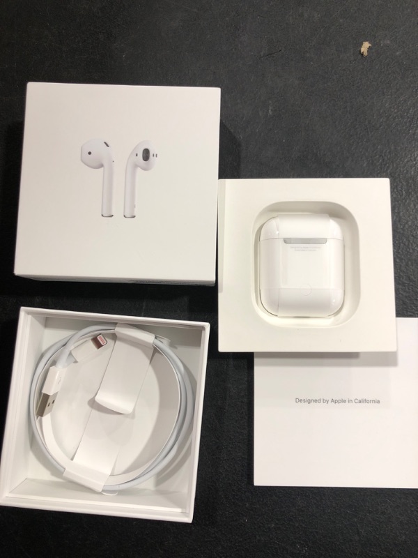 Photo 2 of Apple AirPods (2nd Generation) MV7N2AM/a with Charging Case - Stereo - Wireless - Bluetooth - Earbud - Binaural - in-ear