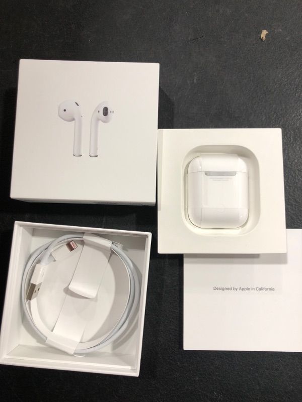 Photo 5 of Apple AirPods (2nd Generation) MV7N2AM/a with Charging Case - Stereo - Wireless - Bluetooth - Earbud - Binaural - in-ear