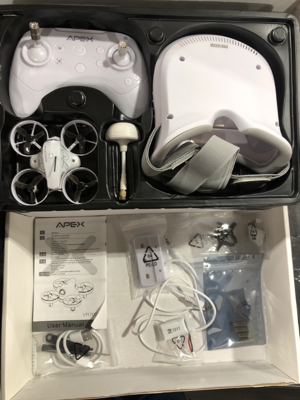 Photo 2 of APEX VR70 FPV Drone Kit, First-Person View Drone with FPV Goggles , Brushed Racing Drone for Beginners , Super-Wide 120° FPV, Low-Latency 5.8G Transmission, Drop-resistant, Suitable for Novice Practice Drones