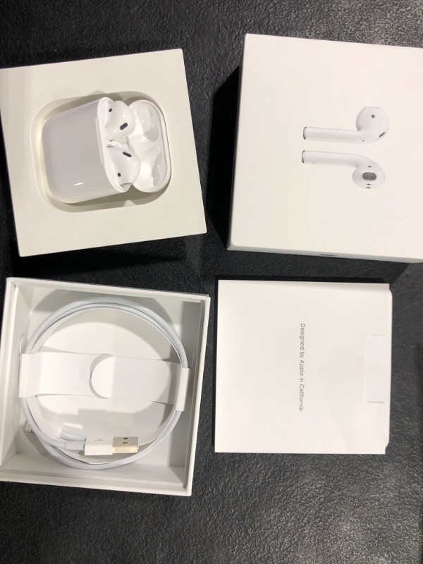 Photo 4 of Apple AirPods (2nd Generation) MV7N2AM/a with Charging Case - Stereo - Wireless - Bluetooth - Earbud - Binaural - in-ear