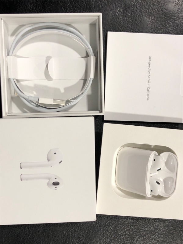 Photo 3 of Apple AirPods (2nd Generation) MV7N2AM/a with Charging Case - Stereo - Wireless - Bluetooth - Earbud - Binaural - in-ear