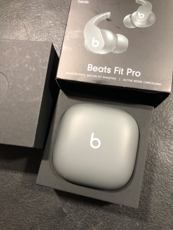 Photo 5 of Beats Fit Pro – True Wireless Noise Cancelling Earbuds – Apple H1 Headphone Chip, Compatible with Apple & Android, Class 1 Bluetooth®, Built-in Microphone, 6 Hours of Listening Time – Sage Gray Sage Gray Fit Pro