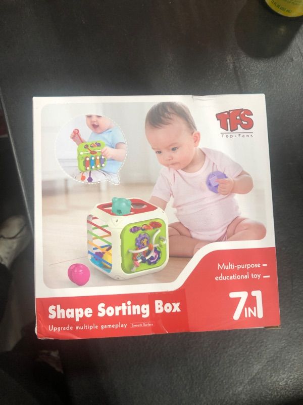 Photo 2 of 7 in 1 Baby Toys 6 to 12 months Activity Cube Montessori Toys for 1 2 Year Old Boy Girl shape sorter Baby toys 12-18 months learning educational Christmas Birthday Gifts for 1 2 years old boys girls
