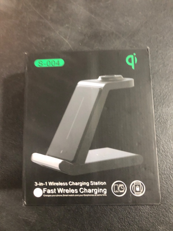 Photo 2 of Fossil Watch Charger for Fossil Watch Gen 6 5 5E 4, Michael Kors Watch Charger, 3 in 1 Wireless Charging Station for iPhone 15 14 13 12 11/X/XS/XR 8, AirPods,Google/Samsung Product Multiple Devices Black classic