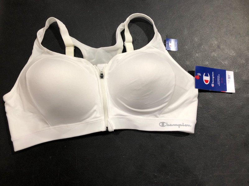 Photo 2 of Champion Women's Sports Bra, Motion Control Zip, High-impact Sports Bra, Underwire Bra for Women 42K White