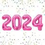 Photo 1 of 2024 Pink Balloons, 2024 Foil Number Balloons