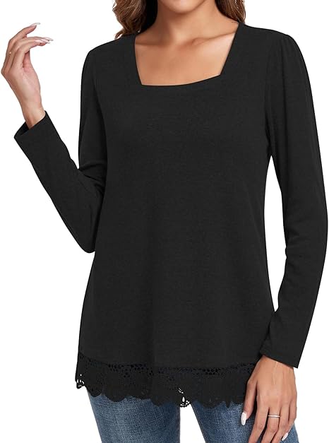 Photo 1 of 






























































































































































































Netsmile Women's Casual Long Sleeve Square-Neck Tunic Tops Fall 