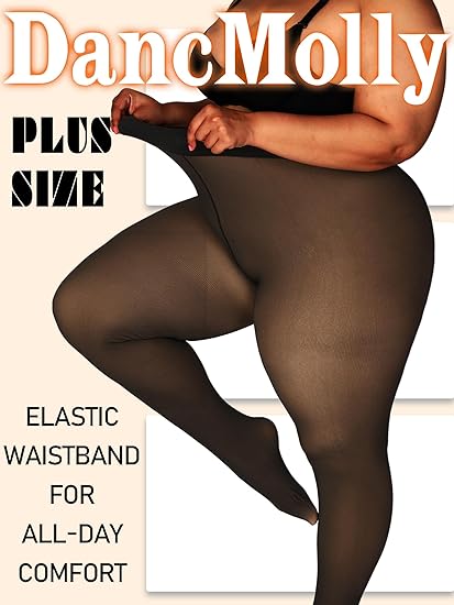 Photo 1 of DancMolly 2 Pairs Plus Size Fake Translucent Fleece Lined Tights, Winter Warm Leggings, Medias Termicas Mujer Invierno
