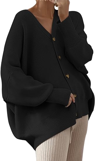 Photo 1 of ANRABESS Women's Open Front Oversized Chunky Knit Long Sleeve Casual Loose Fall Fashion Sweaters Cardigan
