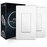 Photo 1 of MOES Smart Light Switch, 2.4Ghz Wi-Fi Light Switch Compatible with Alexa, Google Assistant, Smart Switch Single Pole & 3-Way, Neutral Wire Required, No Hub Required, 2 Pack