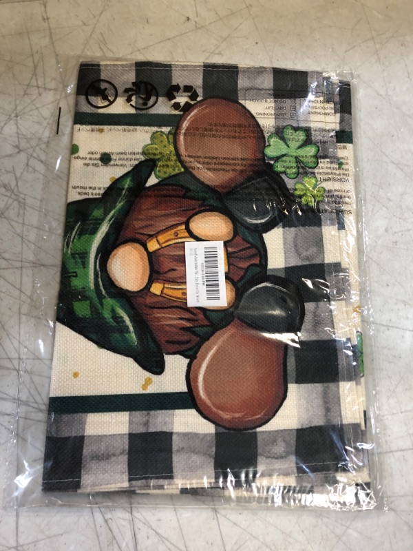 Photo 2 of Artoid Mode Buffalo Plaid Shamrock Gnome St. Patrick's Day Table Runner, Seasonal Spring Holiday Kitchen Dining Table Decoration