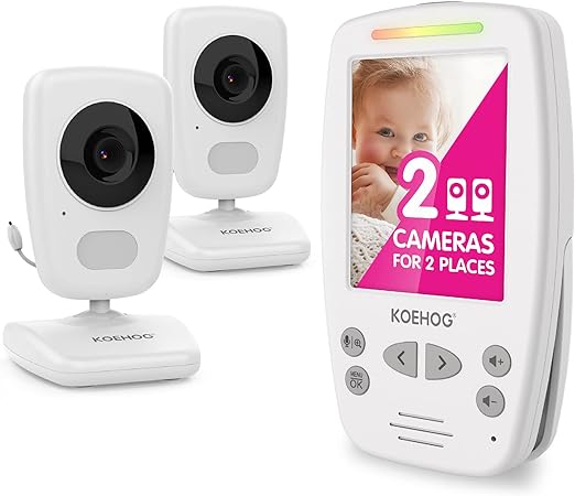 Photo 1 of Axvue Video Baby Monitor, Slim Handheld, Non-Slip Design, 2.8" Vertical Screen Monitor & 2 Camera, Range up to 1000ft, 18 Hour Battery Life, 2-Way Talk, Night Vision, Temperature Monitor, No WiFi