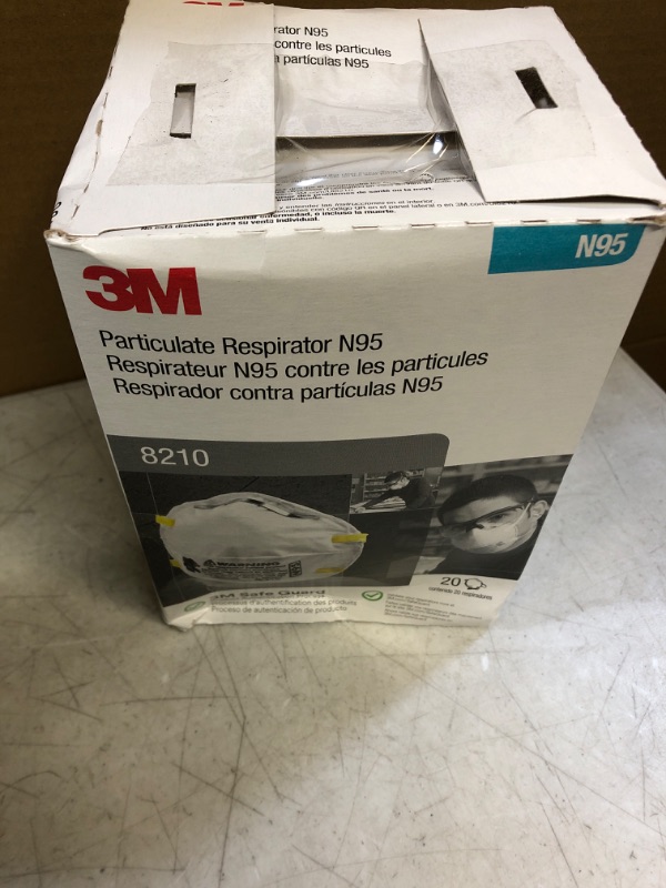 Photo 2 of 3M Personal Protective Equipment Particulate Respirator 8210, N95, Smoke, Dust, Grinding, Sanding, Sawing, Sweeping, 20/Pack Standard