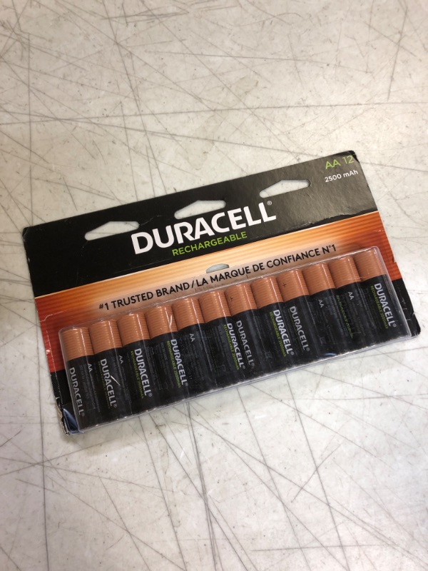 Photo 2 of Duracell Rechargeable AA Batteries, 12 Count Pack, Double A Battery for Long-lasting Power, All-Purpose Pre-Charged Battery for Household and Business Devices 12 Count (Pack of 1)