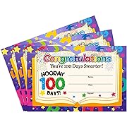 Photo 1 of 100th Day of School Certificates of Award 32Pcs 100 Days Smarter Award Certificates for Preschool Kindergarten Kids