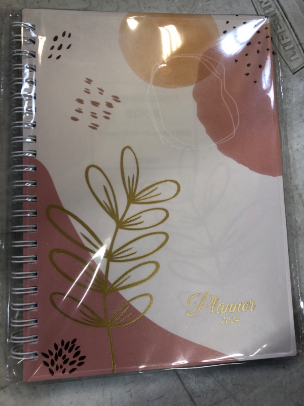 Photo 2 of SUNEE 2024 Appointment Book, Quarter-Hourly, Weekly & Monthly - from January 2024 - December 2024, 6.4"x8.3" Weekly Planner, Flexible Cover, Note Page, Pocket, Spiral Binding, Pink Breeze 6.4"x8.3" Pink Breeze