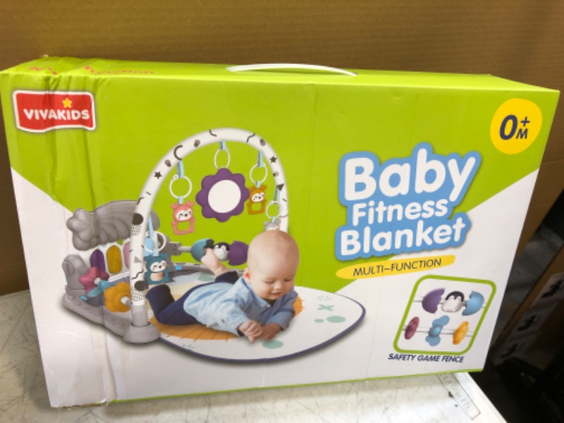 Photo 1 of Baby Play Gym Mat, Baby Gym Activity Center, Kick and Play Piano with Music and Light, Tummy Time Toys for Newborn Babies Infants Boys Girls 0-3-6-9-12 Months