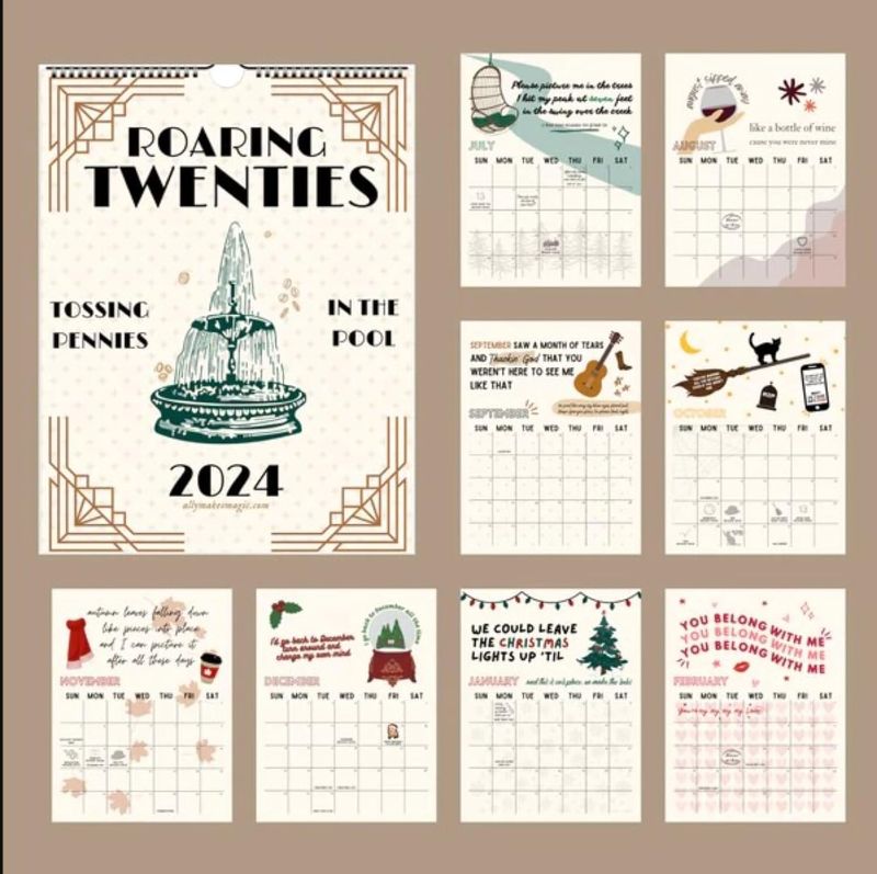 Photo 1 of 2024 Roaring Twenties Calendar Wall Calendar Jan 2024 - Dec 2024, 12 Monthly Calendar Planner, Wall Calendar 2024, Funny Calendar Gag Gifts for Family, Friends (1 Pcs)
