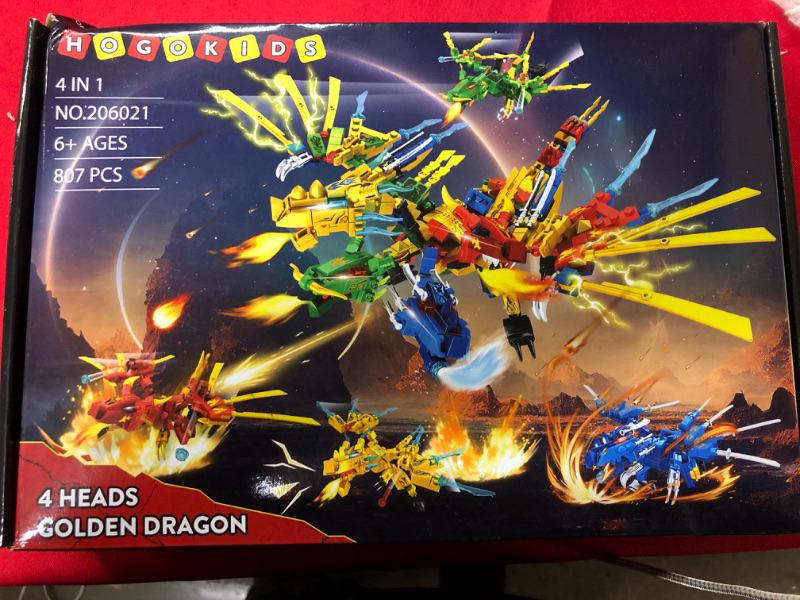 Photo 2 of 
HOGOKIDS Dragon Building Set for Kids - 807 Pieces 4 in 1 Legendary Four Headed Dragon with Blade Wings Toy Building Blocks | STEM Educational Birthday...
