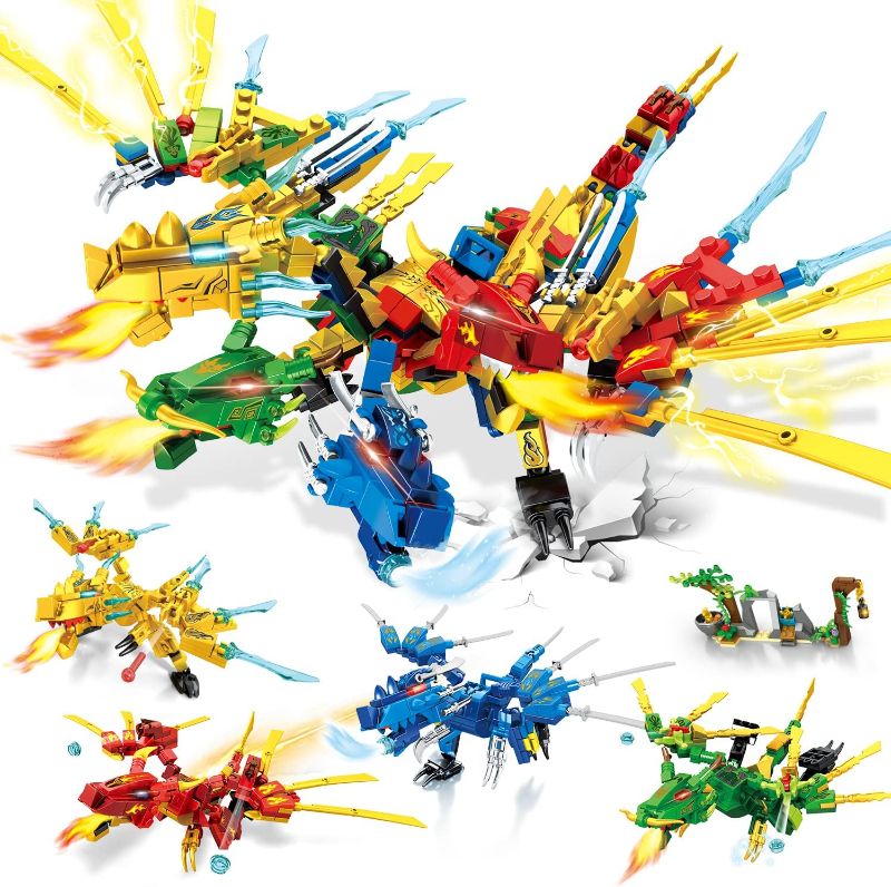 Photo 1 of 
HOGOKIDS Dragon Building Set for Kids - 807 Pieces 4 in 1 Legendary Four Headed Dragon with Blade Wings Toy Building Blocks | STEM Educational Birthday...
