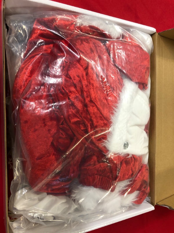 Photo 2 of DressVoguer Santa Claus Costume for Men 25PCS, Christmas Santa Costume for Men Adult Deluxe Santa Suit Festgleam Xl