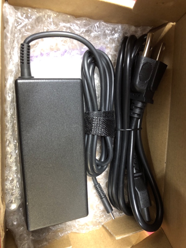 Photo 2 of 65W 45W USB C Charger for Dell Chromebook 3100 3300 3380 3400 3500 5190 5300 5400 7200 7300 Latitude 5420 5520 5320 7410 7310 2-in-1 P28T P29T P30T Laptop Power Cord Type C Replacement Charger Adapter